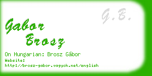 gabor brosz business card